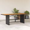 vidaXL Garden Table Black PE Rattan Large UV-resistant materials