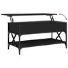 vidaXL Coffee Table Black Engineered wood and metal Medium