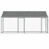 vidaXL Dog Cage Grey Galvanized Steel 157.5 x 78.7 x 78.7 in Durable