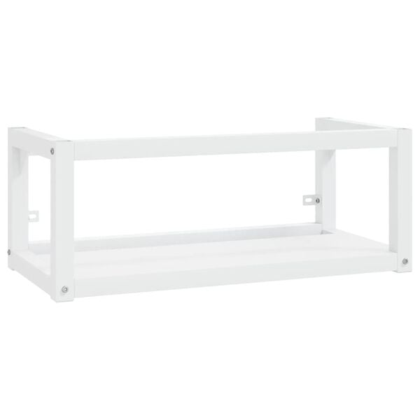 vidaXL Bathroom Sink Frame White Powder-coated iron Large Wall mounting