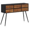 vidaXL Console Table Teak, Black Solid reclaimed teak, iron