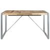 vidaXL Dining Table Rough Mango Wood Powder-Coated Steel 55.1 in Square