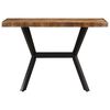 vidaXL Dining Table Natural Wood Brown Solid Mango Wood and Iron