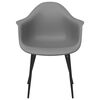 vidaXL Dining Chair Set of 6 Grey Polypropylene, Powder-Coated Metal