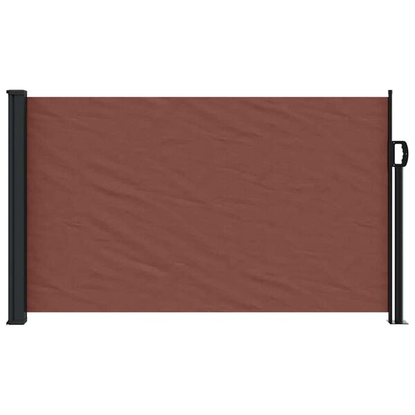 vidaXL Retractable Side Awning Brown 100% polyester with a PU coating