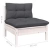 vidaXL Garden Lounge Set White Solid pine wood Medium Modular