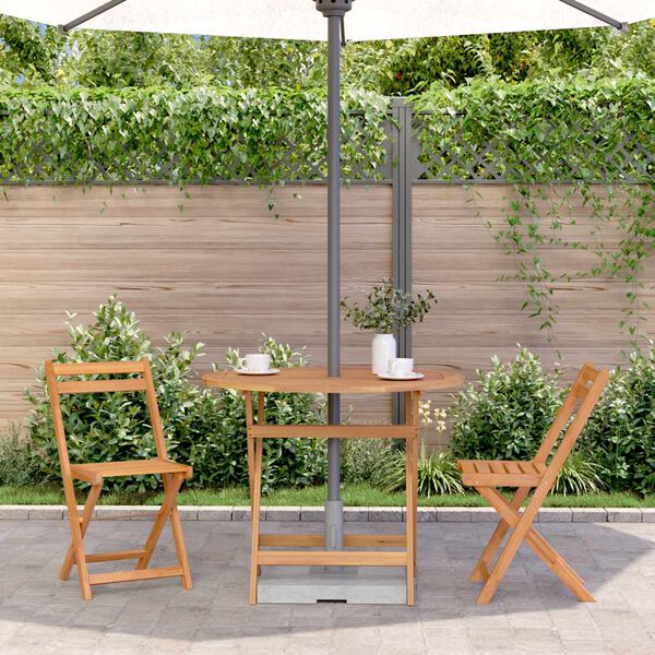 vidaXL Garden Table Natural Wood Solid Acacia wood Small Foldable
