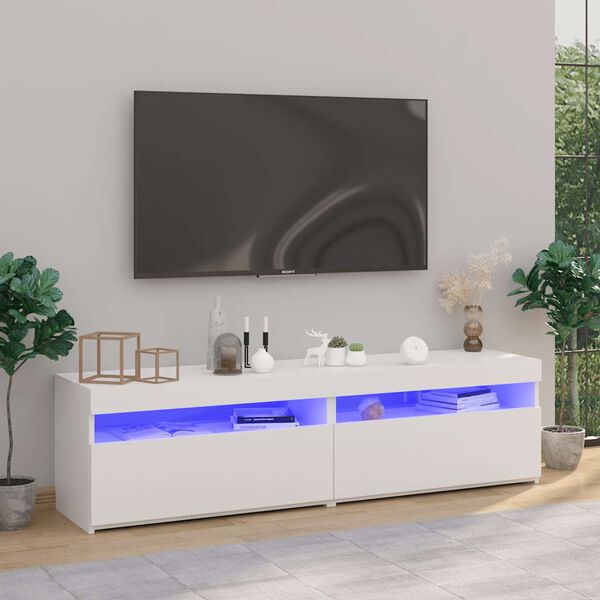 vidaXL TV Cabinet Set of 2 High gloss white Engineered wood TV Cabinet