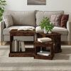 vidaXL Coffee Table Set of 3 Smoked oak Engineered wood