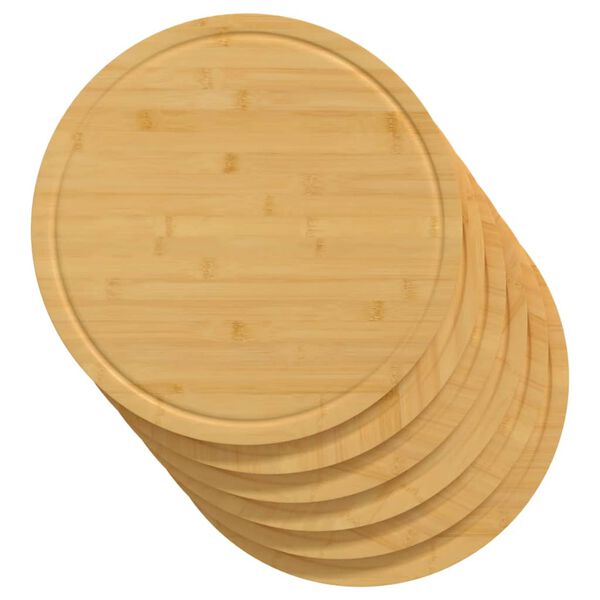 vidaXL Chopping Boards 6 pcs Ø11.8"x0.6" Bamboo