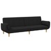 vidaXL Sofa Bed Black Polyester, Wood, Foam, Plastic 2-Seater