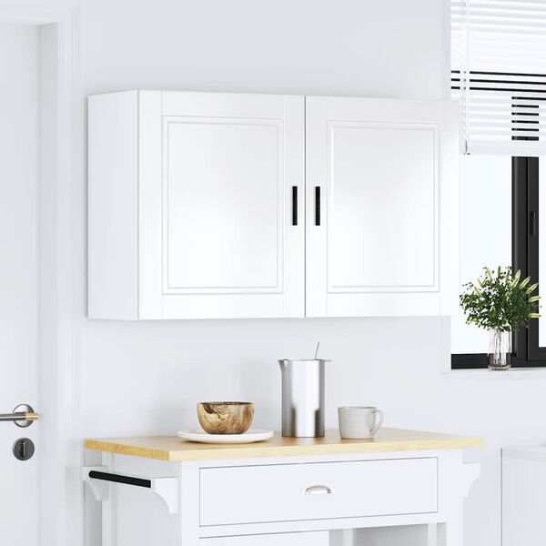 vidaXL Kitchen Wall Cabinet Set of 2 High gloss white Engineered wood