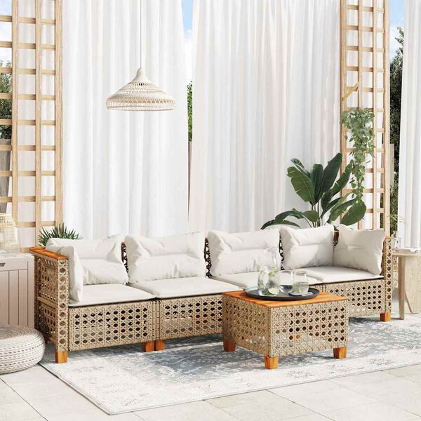 vidaXL Garden Sofa Set Beige