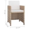 vidaXL Outdoor Dining Set Beige PE rattan Large Removable Covers