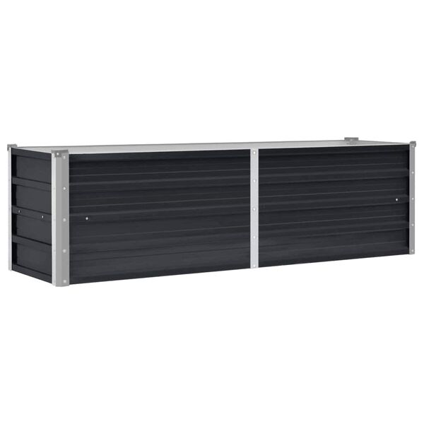 vidaXL Raised Bed Anthracite Galvanized Steel 62.9x15.7x17.7 in