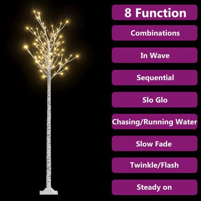 vidaXL Christmas Tree 220 LEDs 7 ft Warm White Willow Indoor Outdoor