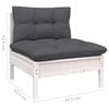 vidaXL Garden Lounge Set White and Anthracite Solid Pine Wood, Polyester