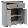 vidaXL Hallway Cabinet Grey Solid pine wood, engineered wood, metal Medium