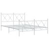 vidaXL Bed Frame White Steel Double Bed Frame Rectangular