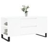 vidaXL Coffee Table White Engineered wood and metal 40.2 x 17.5 x 19.7 in