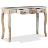 vidaXL Console Table Brown and white Solid Acacia wood