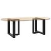 vidaXL Coffee Table Leg Black Powder-coated steel Medium