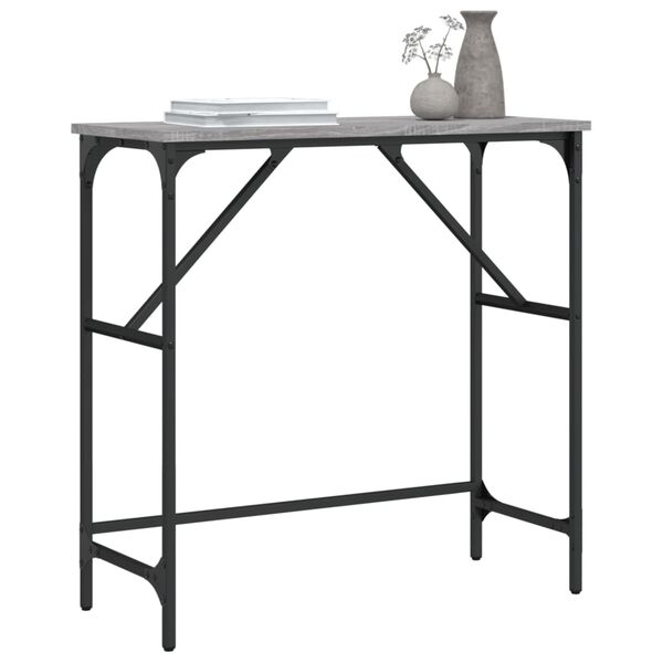 vidaXL Console Table Grey Sonoma Engineered Wood, Metal