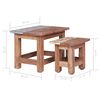 vidaXL Nesting Table Set of 2 Brown Solid Mahogany Wood Small, Large