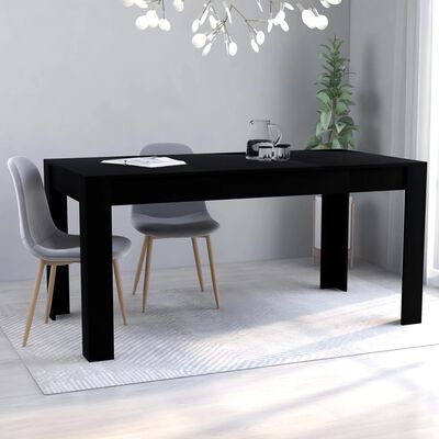 vidaXL Dining Table Black 63"x31.5"x29.9" Engineered Wood
