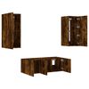 vidaXL TV Wall Unit Smoked Oak Engineered Wood