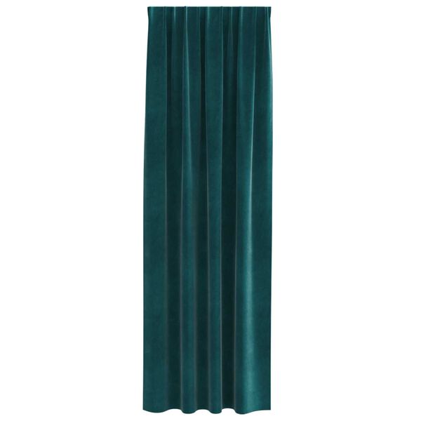 vidaXL Blackout Curtains 2 pcs Dark Green 55.12 x 96.46 in Velvet