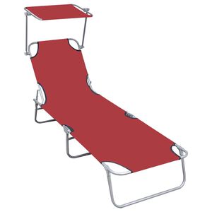 vidaXL Sunlounger Red Powder-coated aluminum Standard