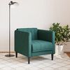 vidaXL Sofa Chair Dark Green Polyester, Plywood, Solid Wood Single