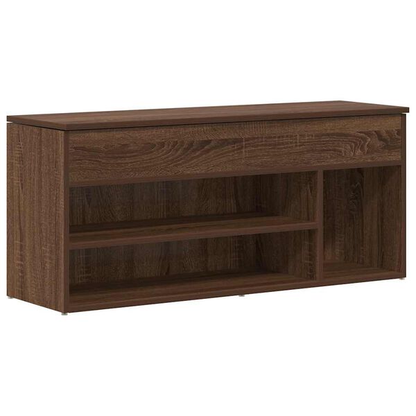 vidaXL Shoe Bench Brown Oak Engineered Wood Medium Shoe Bench