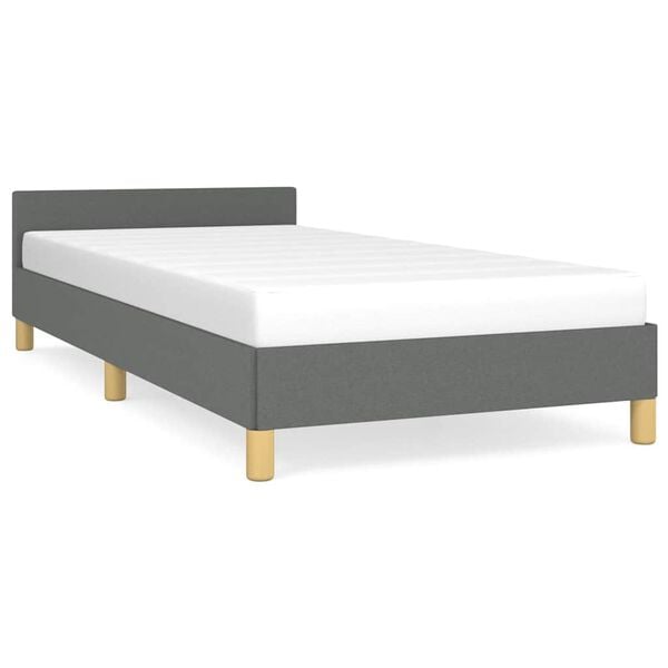 vidaXL Bed Frame With Headboard Dark Gray
