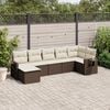 vidaXL Garden Sofa Set Brown PE Rattan 7 Piece Set Garden Sofa Set