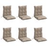 vidaXL Lowback Chair Cushion Set of 6 Taupe Oxford fabric (100% polyester)
