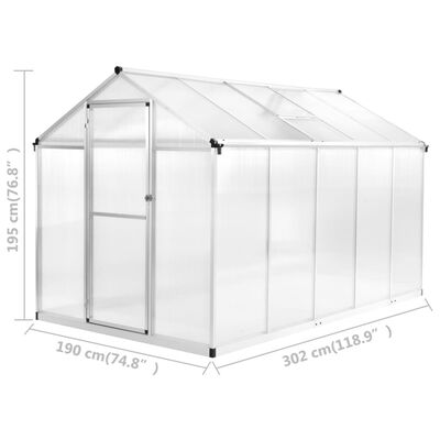 vidaXL Greenhouse Aluminum 118.9x74.8"x76.8" 395.2 ft²