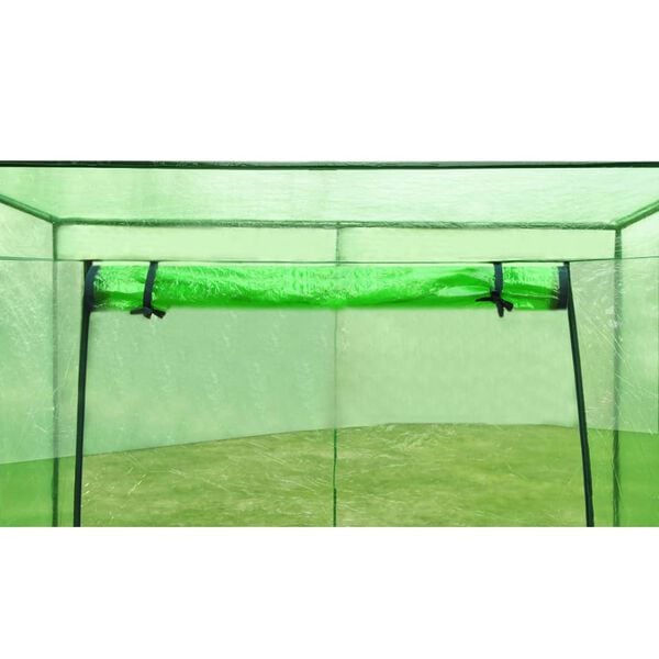 vidaXL Greenhouse Transparent green PVC, Powder-Coated Steel Small