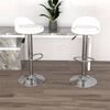 vidaXL Bar Stool Set of 2 White Faux leather, chromed steel Adjustable