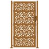vidaXL Garden Gate 39.4x78.7" Weathering Steel Leaf Design