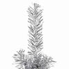 vidaXL Artificial Half Christmas Tree Silver PVC, Steel Slim, 59.1 in tall