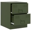 vidaXL Bedside Cabinet Set of 2 Green Steel Medium Durable