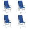 vidaXL Patio Highback Chair Cushions 4 pcs Royal Blue 47.2x19.7x1.2" Fabric