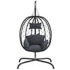 vidaXL Hanging Egg Chair Anthracite Poly Rattan, Powder-Coated Steel