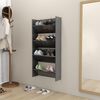 vidaXL Wall Shoe Cabinet Set of 2 High gloss grey Engineered wood
