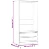 vidaXL Wardrobe Smoked oak Engineered wood Compact Wardrobe