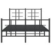 vidaXL Bed Frame Black Powder-coated Steel Small Double Bed Frame