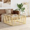 vidaXL Coffee Table Gold Stainless Steel, Tempered Glass Modern