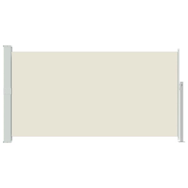 vidaXL Side Awning Cream Polyester (Screen), Steel (Stand) 63x118 in